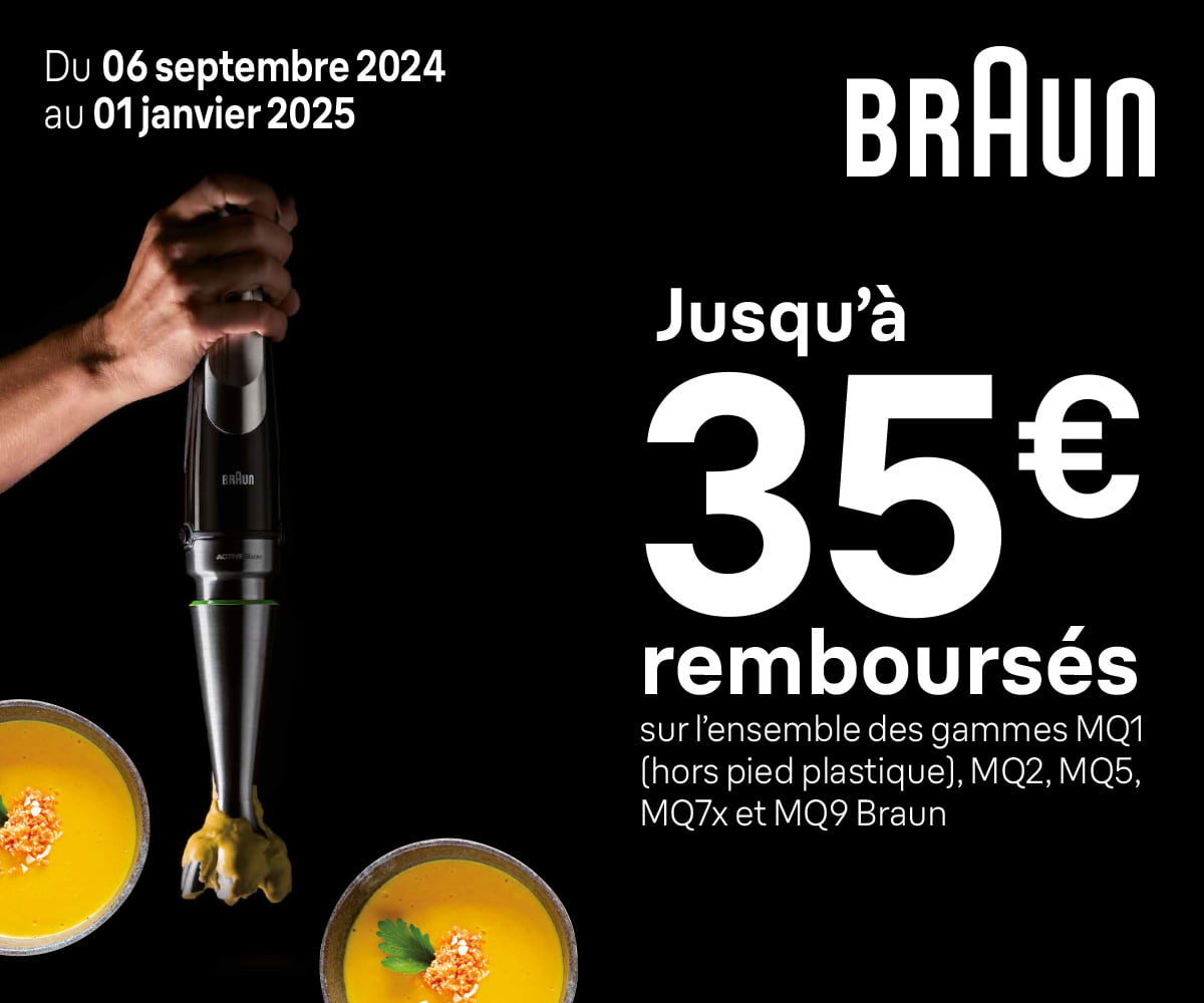 Offre de remboursement <br/>Mixeur plongeant Braun